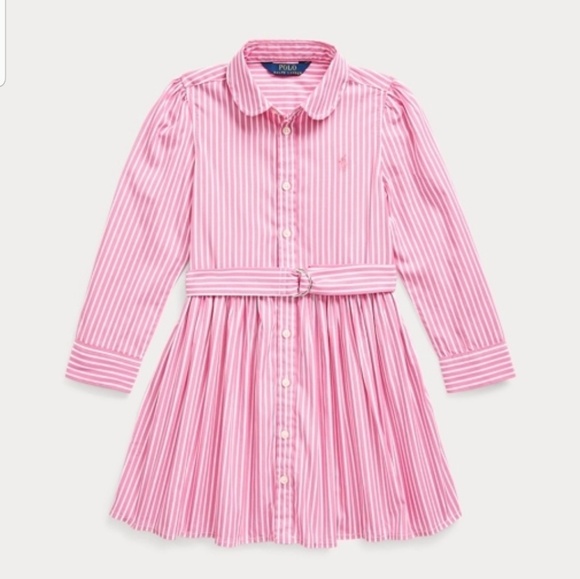 Ralph Lauren Other - ⬇$50 Ralph Lauren Pink Striped Belt Shirt Dress 10